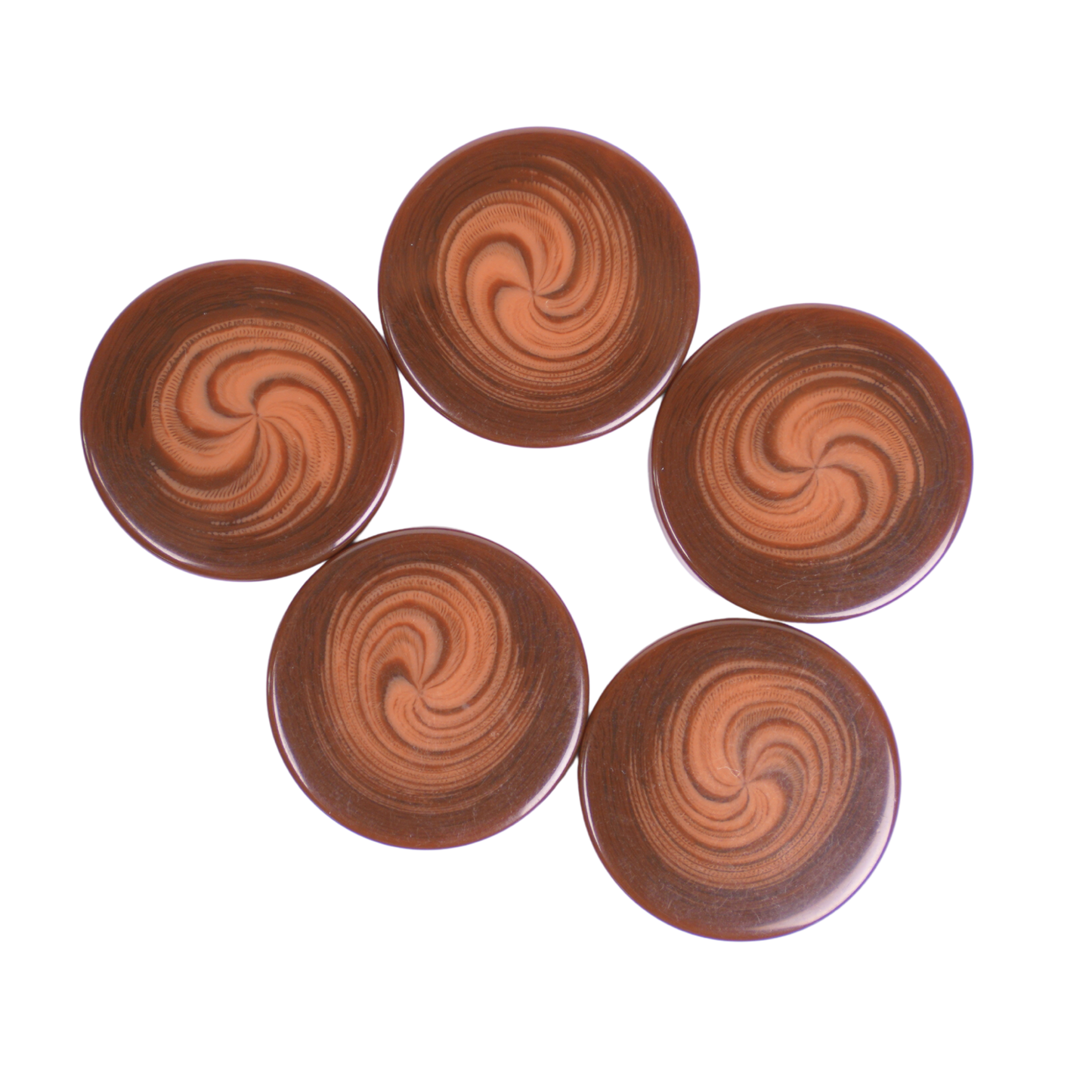 1.2" Brown Swirl Checker Set (15)
