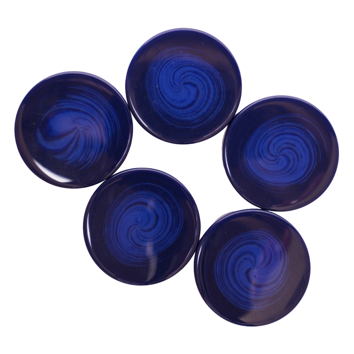 1.75" Dark Blue Swirl Checker Set (15)