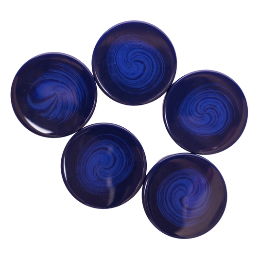 1.75" Dark Blue Swirl Checker Set (15)