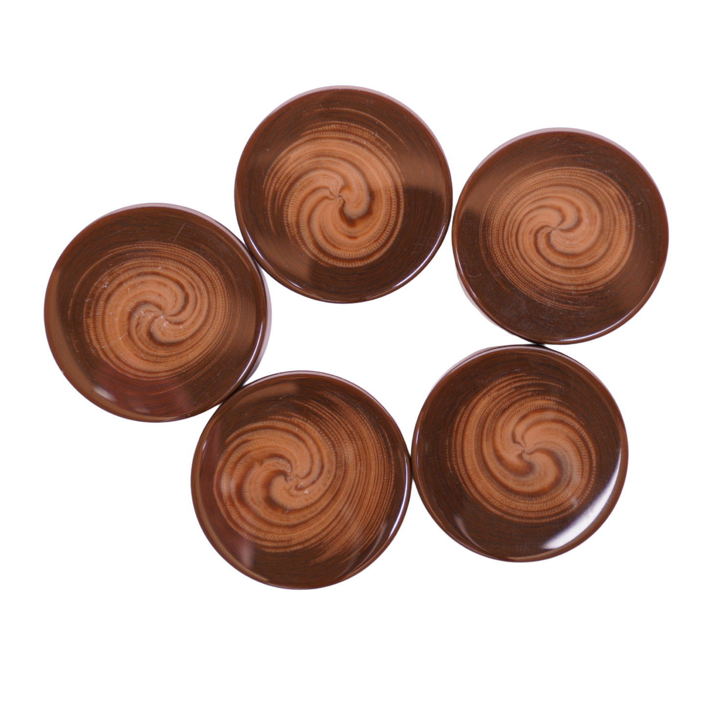 1.75" Brown Swirl Checker Set (15)