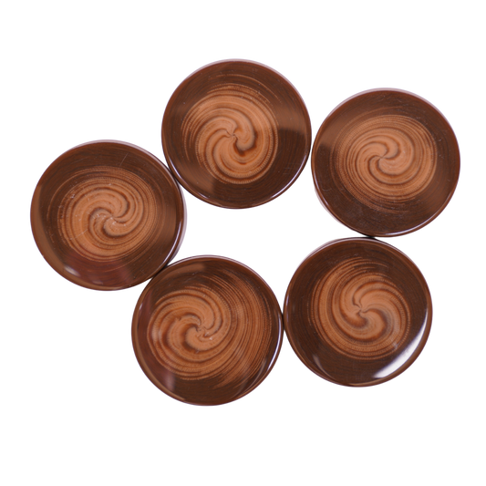 1.75" Brown Swirl Checker Set (15)