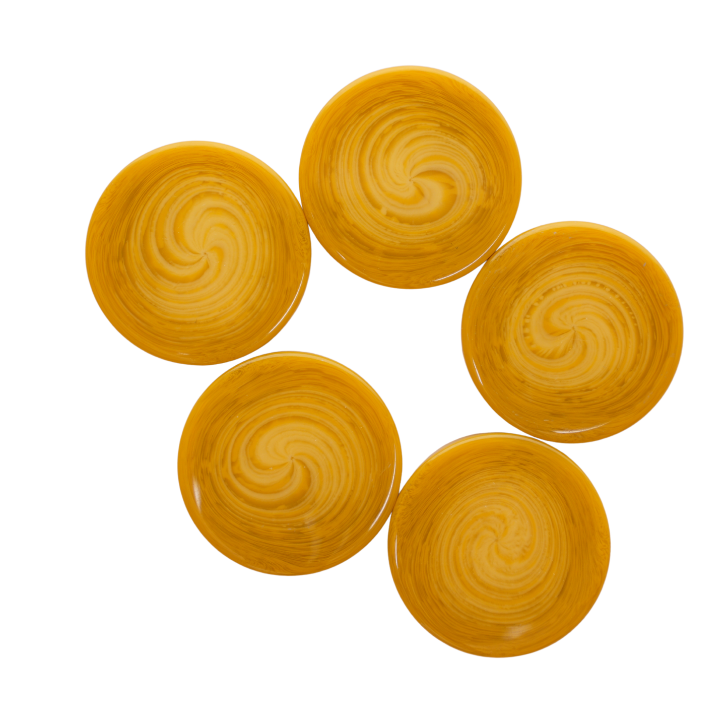 1.75" Mustard Swirl Checker Set (15)