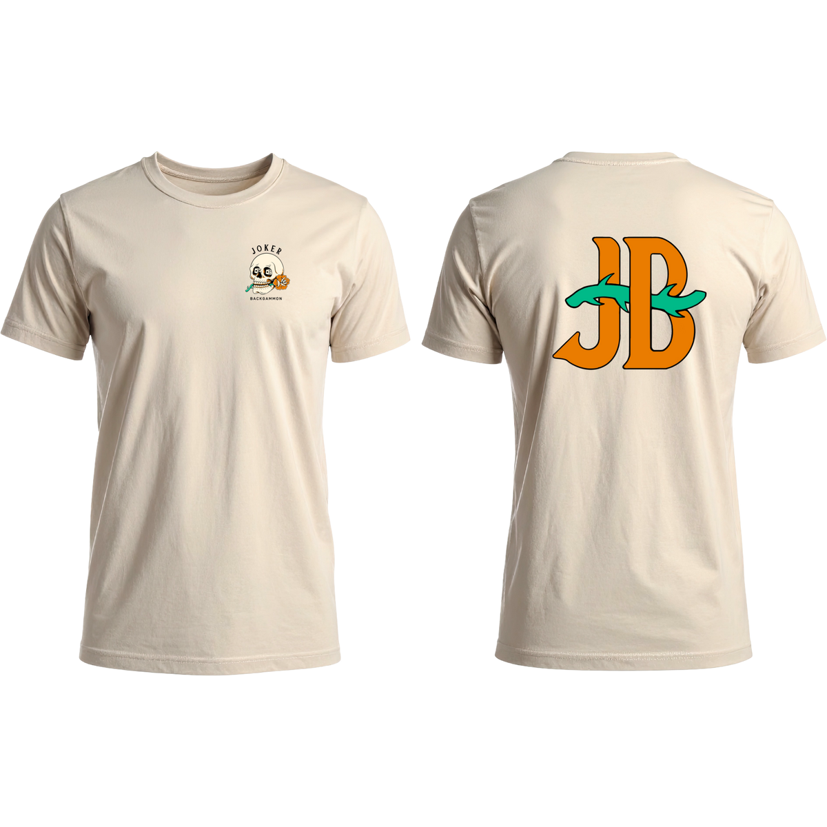 Joker Backgammon "JB" Short-sleeve T-shirt (Tan)